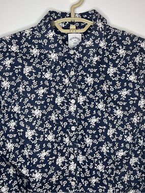 Brooks Brothers Navy and White Floral Button Shirt